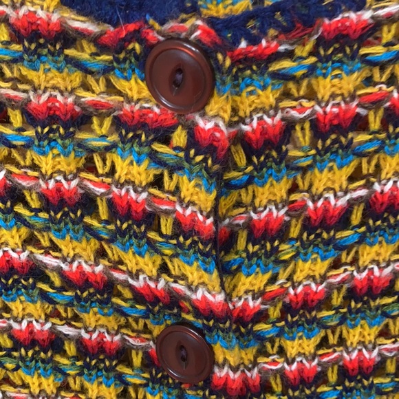 Vintage Orlon Knitted Button Down Poncho Shawl Cape Wrap - Picture 6 of 15